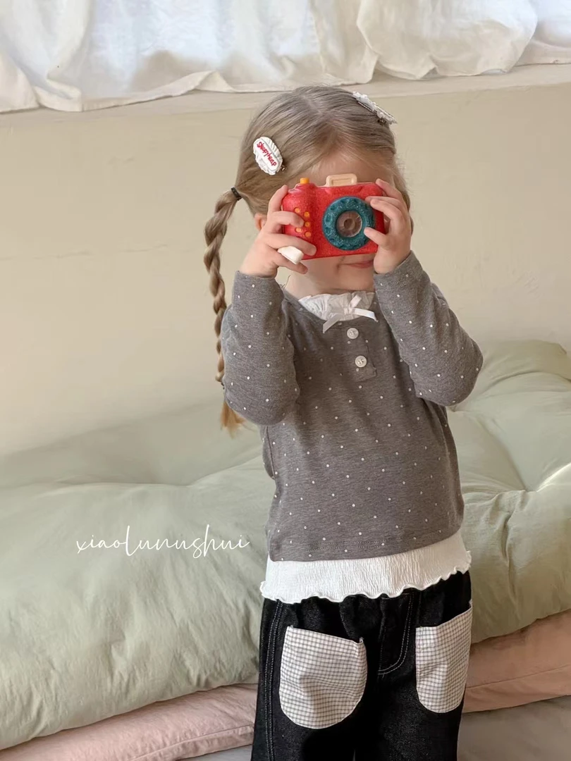 小鹿慕水韩系波点套装5001