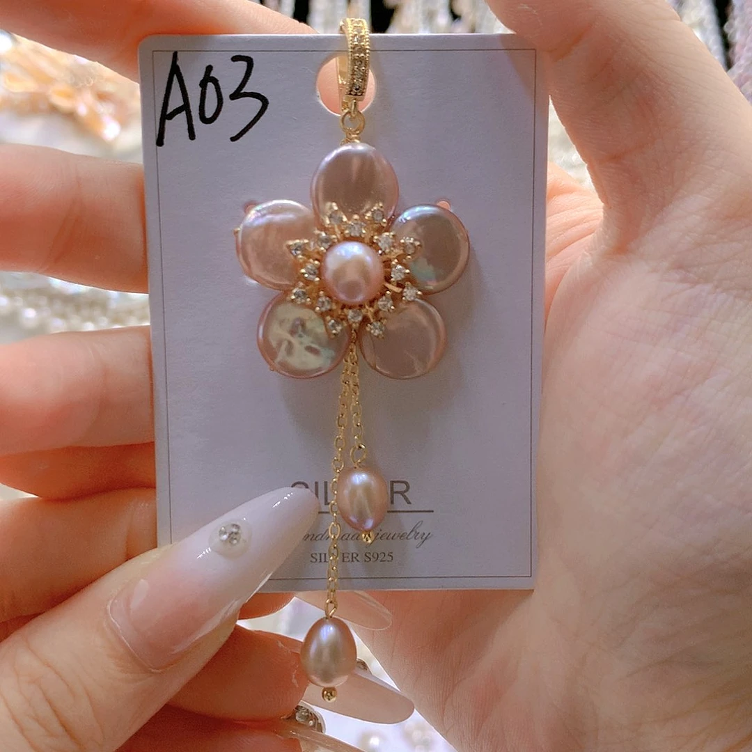 银S925镶嵌耳饰淡水珍珠