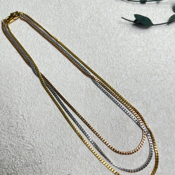 铜合金项链 【六六中古】孤品复古三色项链th5417