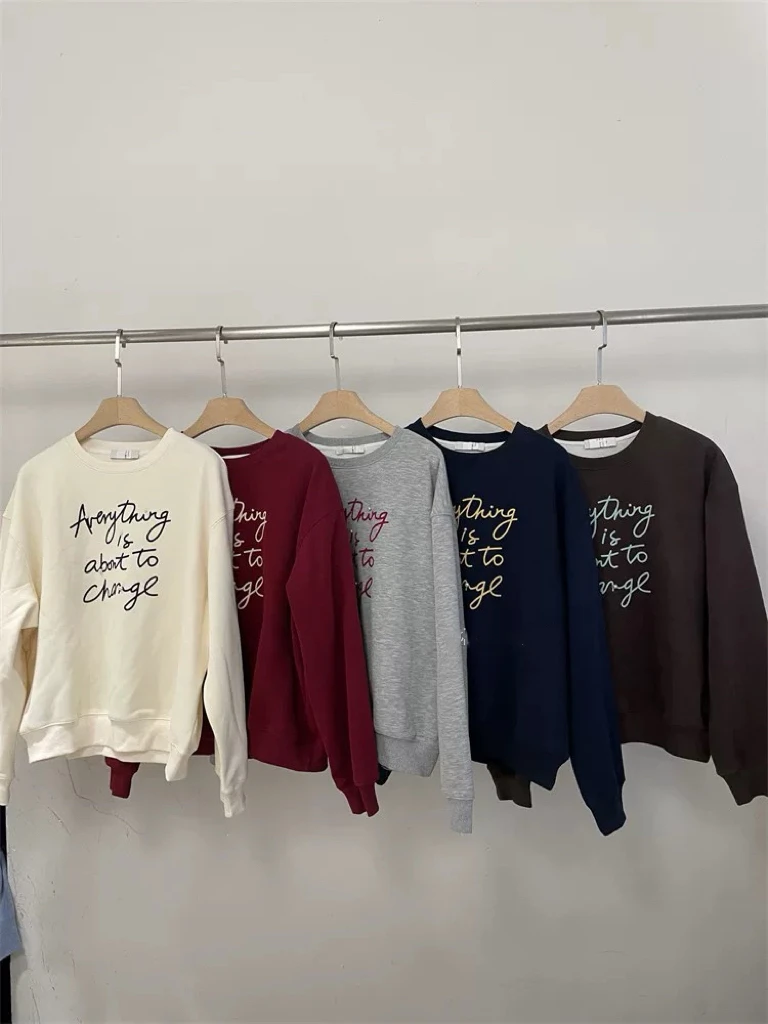 圆领字母印花卫衣新款时尚百搭长袖 8131