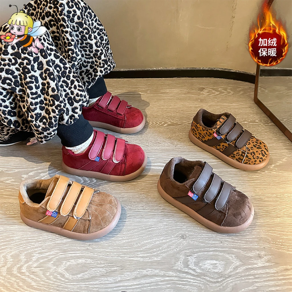MGDHF儿童2025潮款儿童鞋男女童加绒二棉软底百搭保暖德训鞋722