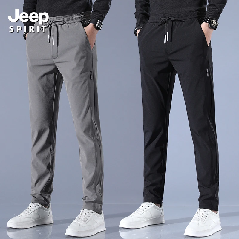 JEEP SPIRIT吉普休闲裤男士2025春秋冬季款宽松直筒运动中年长裤