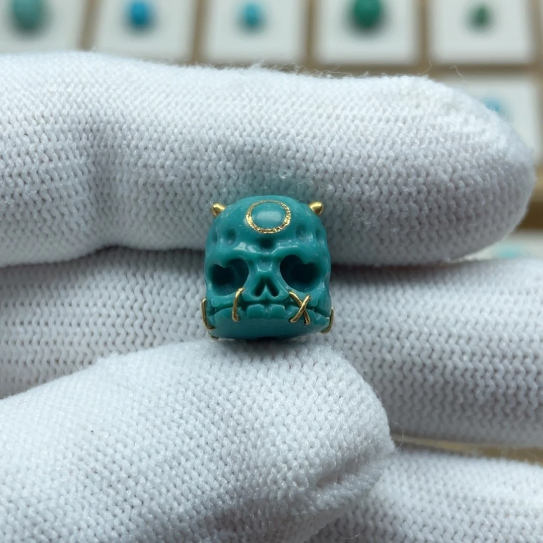 绿松石珠宝奇石18K金镶嵌