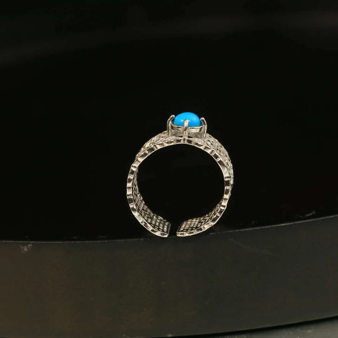 S925睡美人包珠银色戒指5mm-YY0184AMB