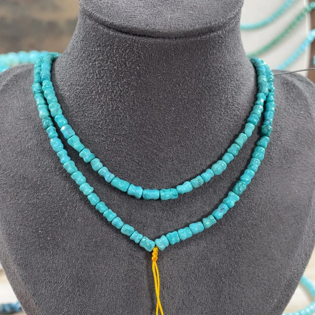 绿松石未镶嵌套链3.8精品瓷釉级节节高升