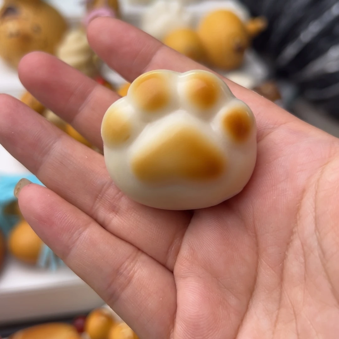 J***y菩提根/象牙果把件定制猫爪画黑猫头介意勿拍不退不换