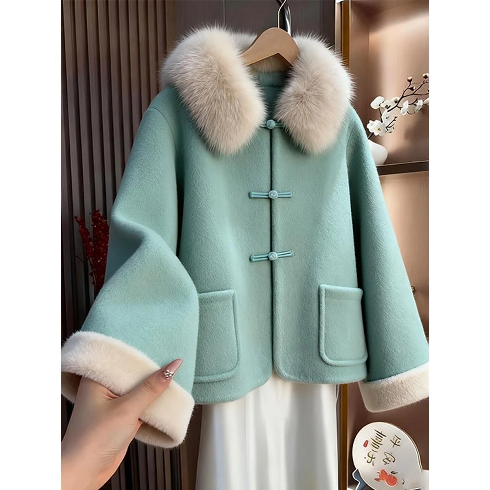 小众设计新中式国风毛呢外套2025冬季新款今年流行爆款气质高级感