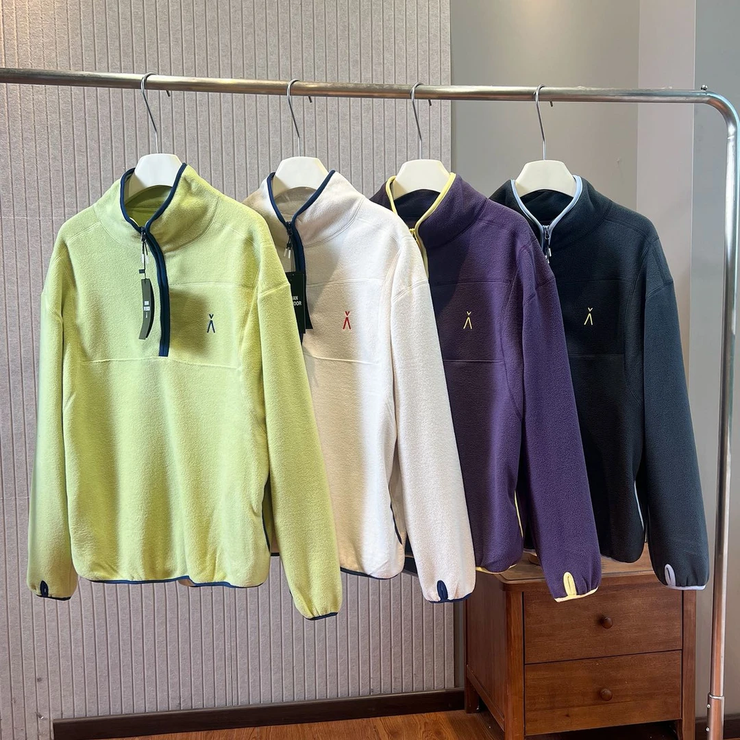 PTSJ-男女同款立领半拉链摇粒绒上衣