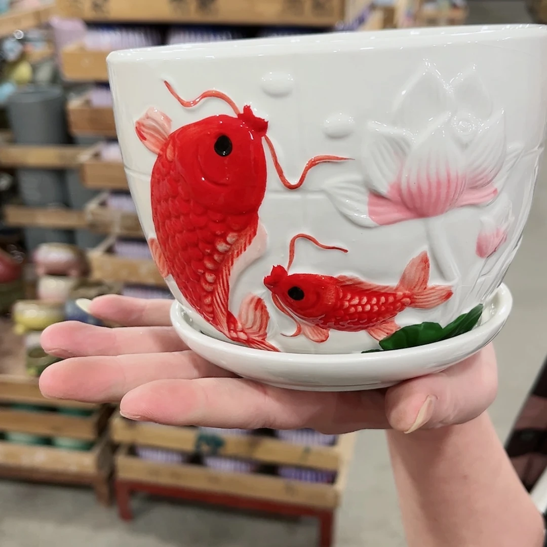 【闪购商品】陶瓷福利品带冰裂效果陶瓷花盆