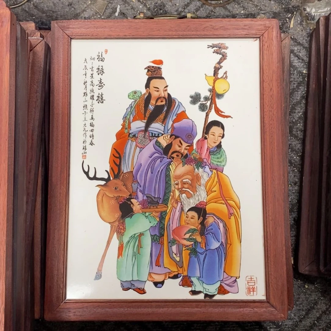 瓷片37*28 景德镇瓷板画柴窑烧制