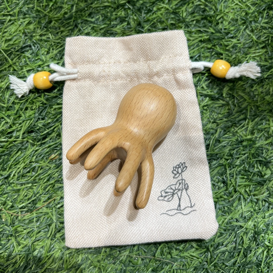 实木多功能肩颈头疗家用章鱼榉木梳头通用疏通按摩梳便携木梳子