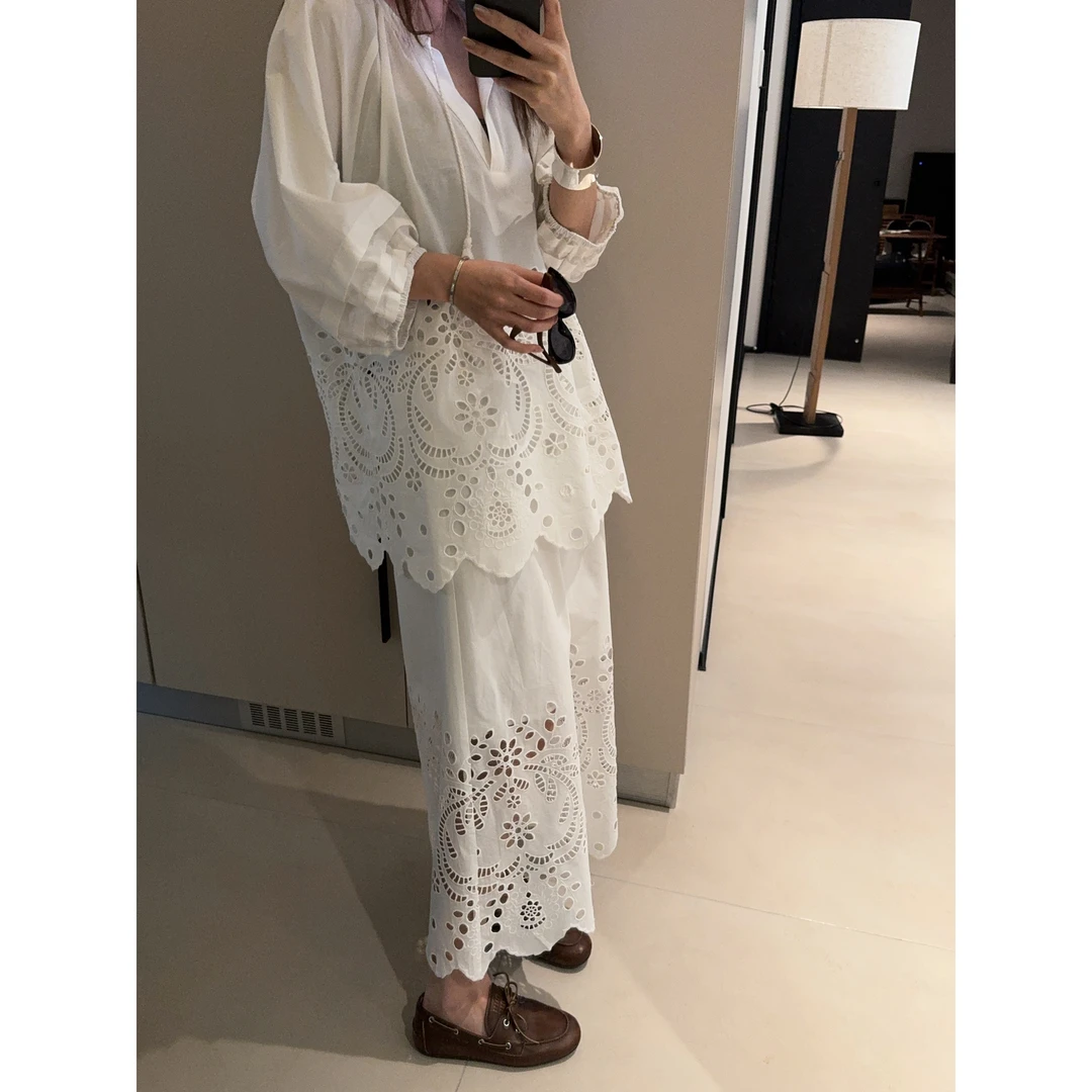 ［IAMMEIYA］-大骨架穿搭白沙 蕾丝半裙套装7311