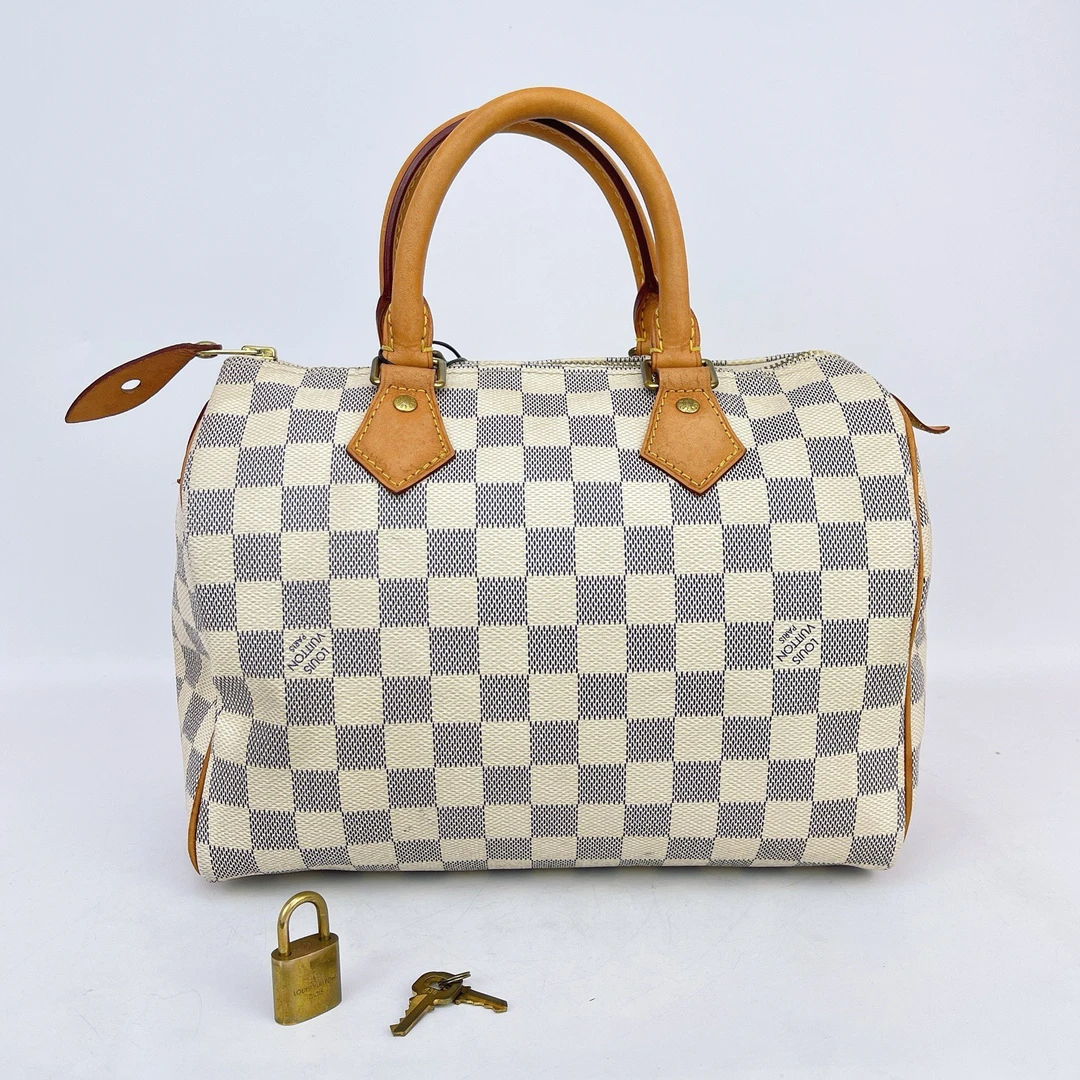 95新 LouisVuitton/路易威登 LV 白色手提包内标MB1138底25 M487