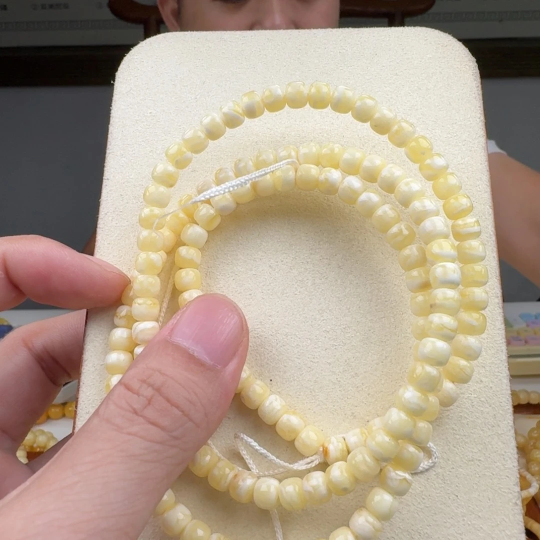 铜***哥琥珀未镶嵌手链蜜蜡手串