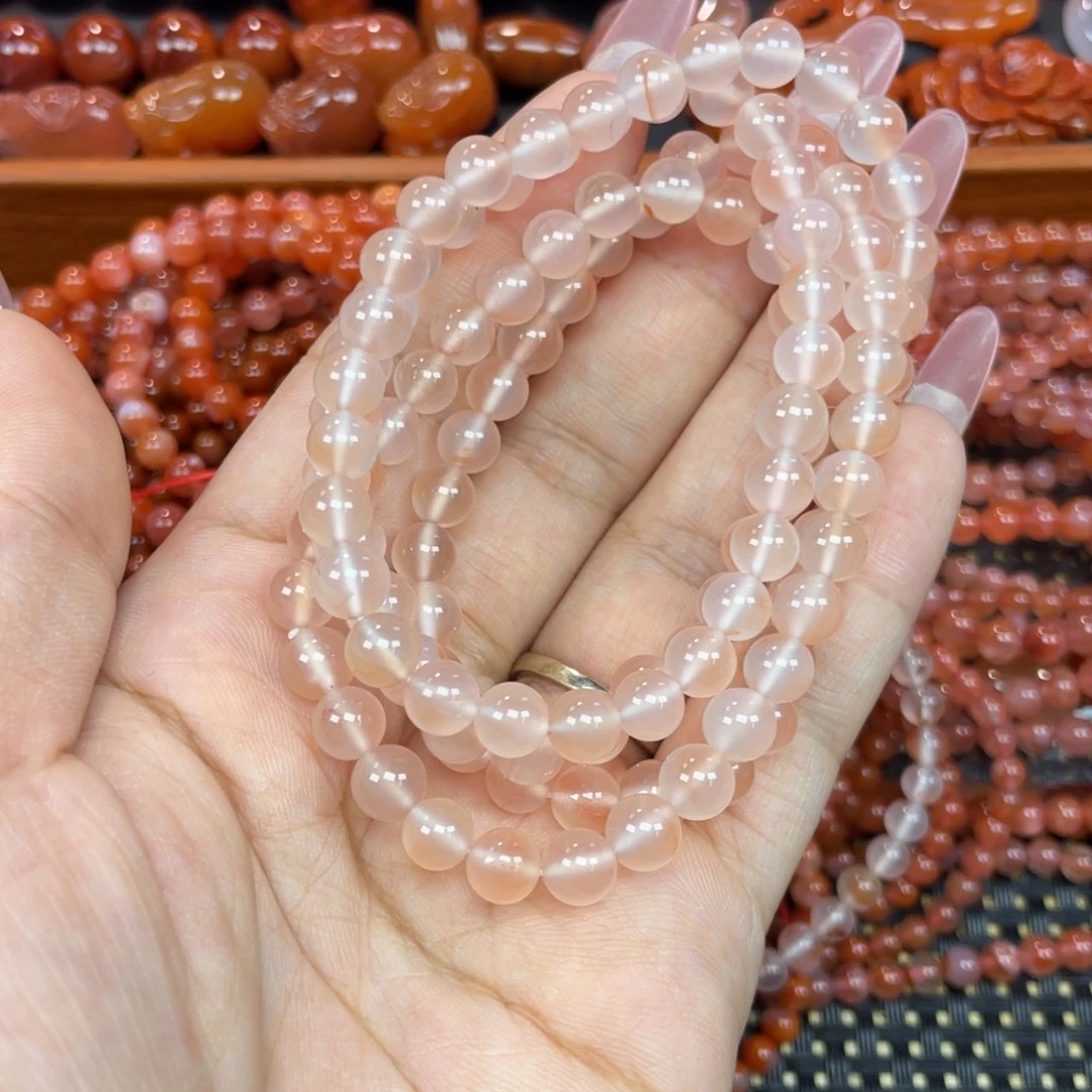 南红玛瑙未镶嵌颈饰冰粉多圈6mm+