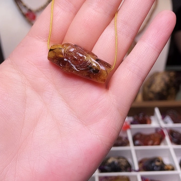 琥珀未镶嵌裸石抚顺琥珀蜜蜡烟嘴