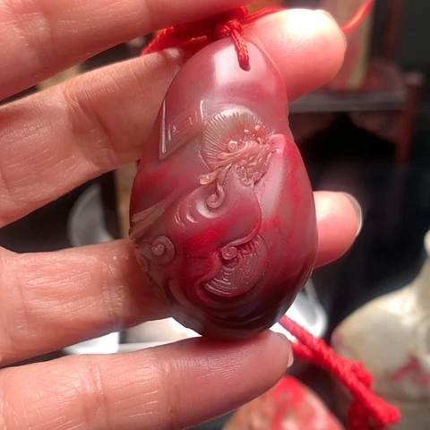 昌化石昌化鸡血石挂件