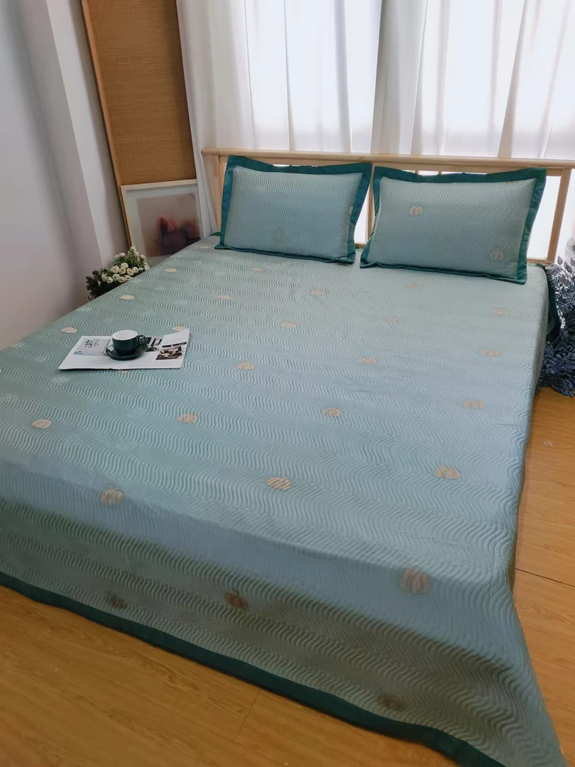 巨贵！巨好！奢丽剪绣长绒棉床盖三件套微瑕～H744