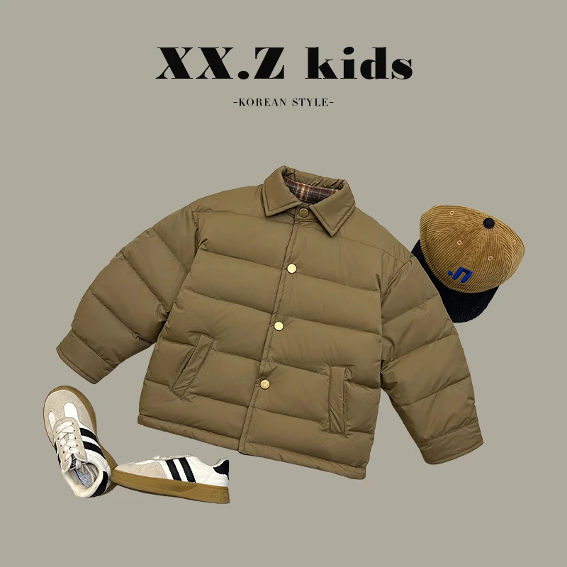 冬装儿童时尚休闲宽松翻领羽绒服HDM3378-QQQQ