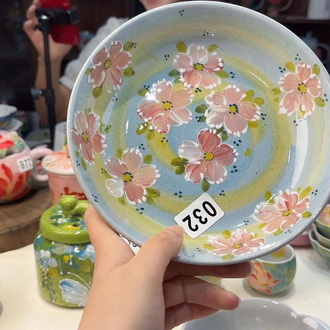 瓷片景德镇手绘高温釉下彩陶瓷茶具