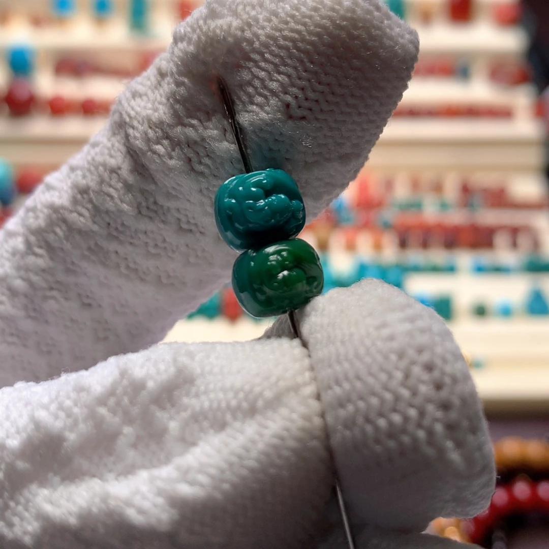 绿松石对珠未镶嵌睡***噢