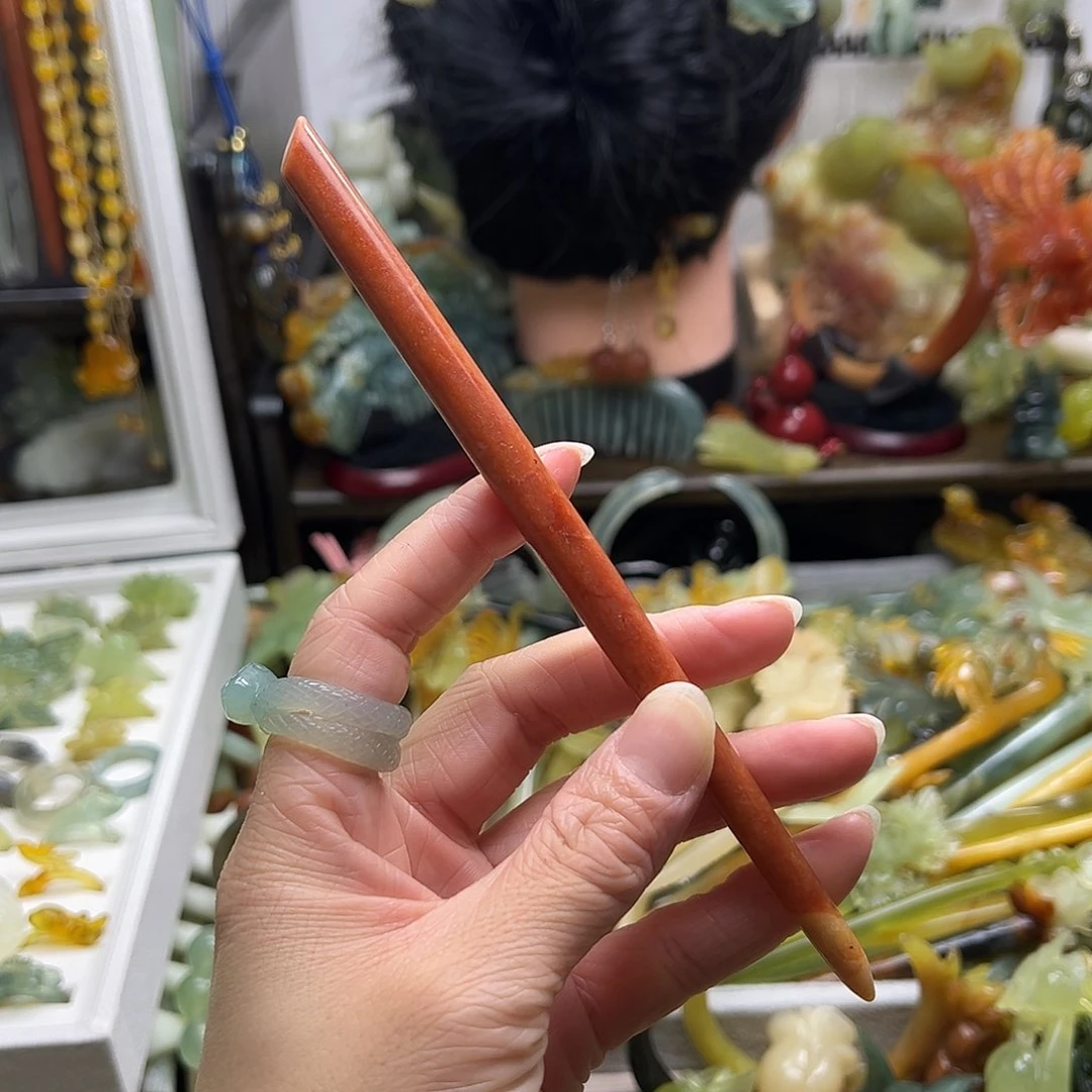 蛇纹石玉发饰合金
