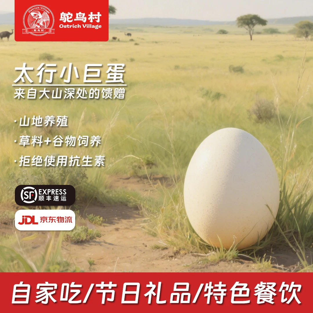 【特级】鸵鸟蛋生鲜特色蛋类农产品检疫合格速冻红肉高蛋白运动健身