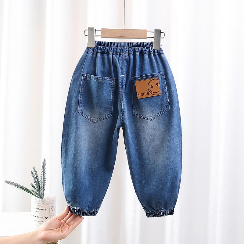 男童春夏季牛仔裤薄款防蚊裤儿童洋气休闲裤女宝宝宽松小童长裤子