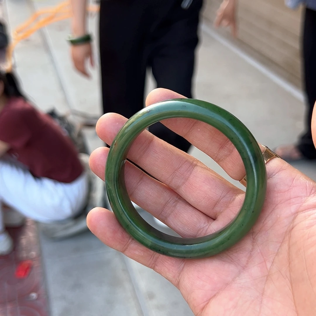 和田玉（碧玉）手镯未镶嵌老坑种俄料碧玉手镯