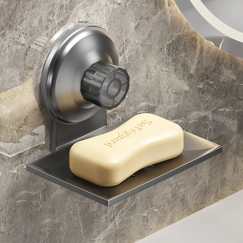 吸盘肥皂盒壁挂式免打孔肥皂置物架卫生间墙上香皂盒家用沥水架子