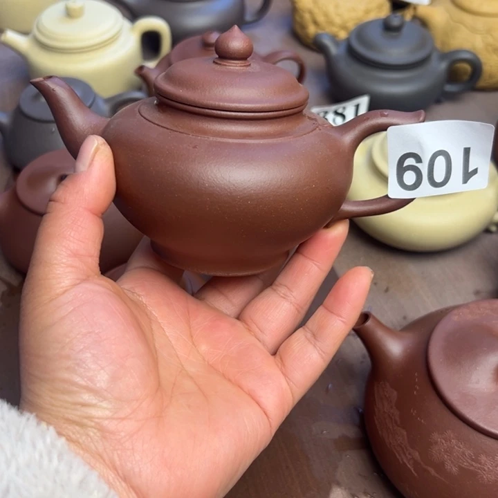 紫砂茶壶止*底槽清半手工280cc瑕疵