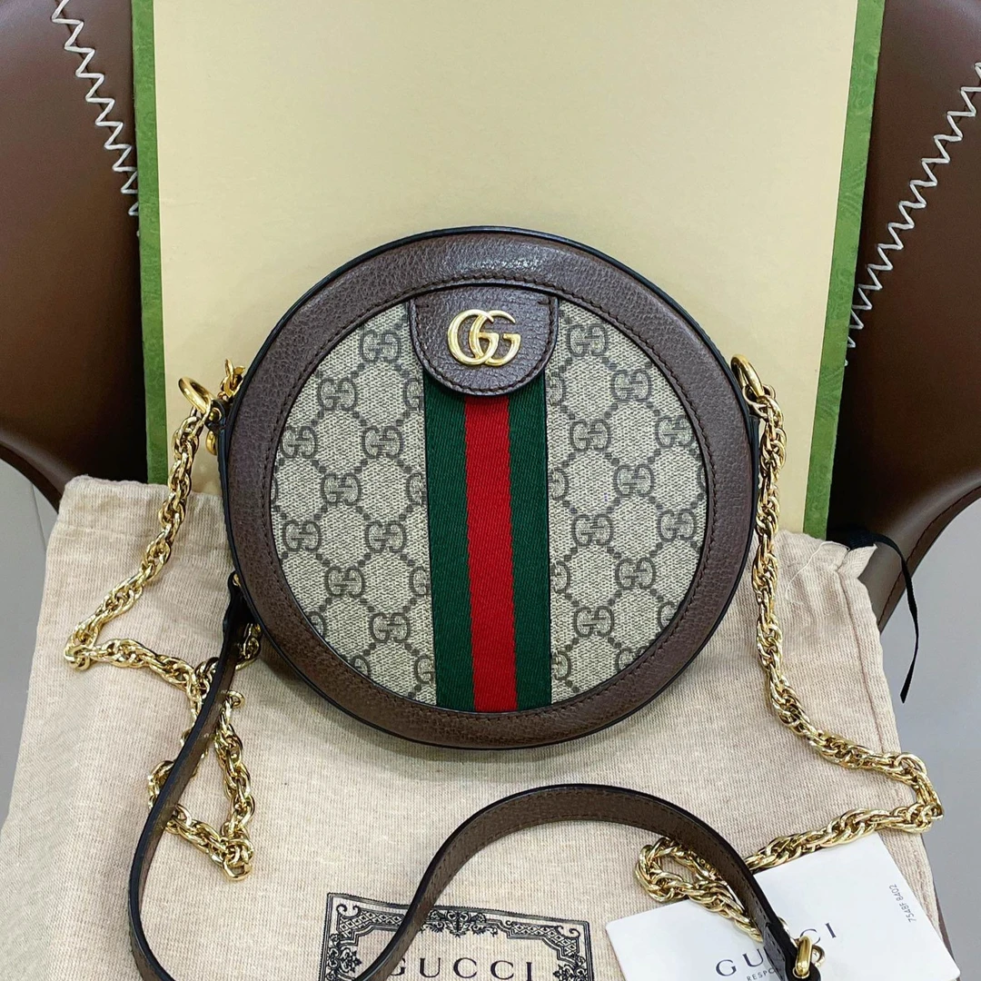 95新 GUCCI/古驰 圆饼斜挎包