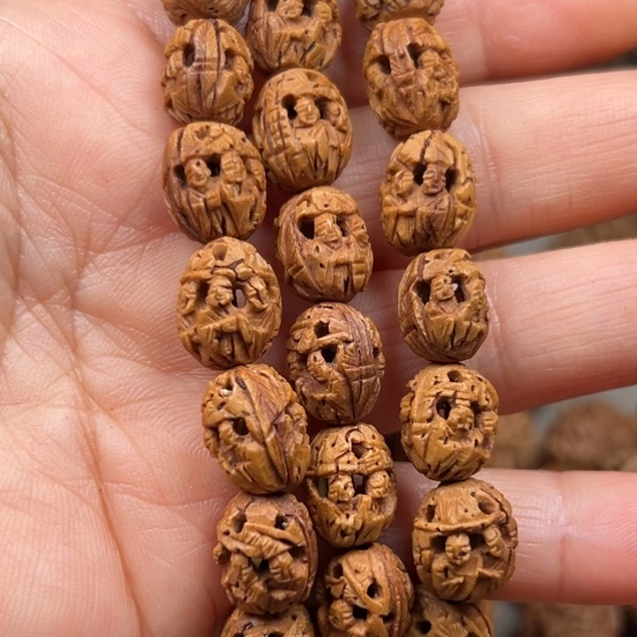 桃核手串桃核雕刻小籽54颗长串，
