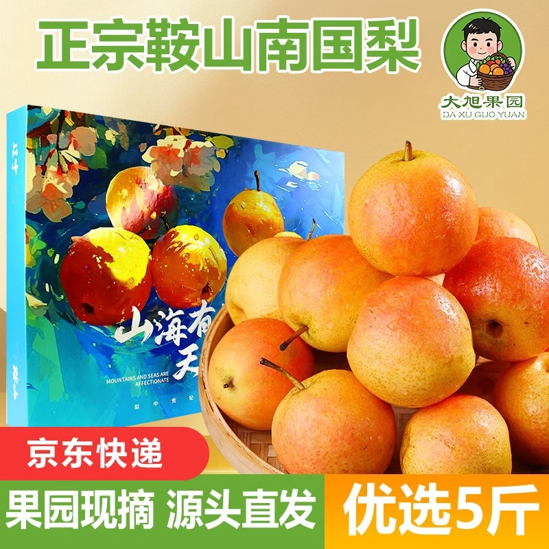 鞍山南果梨正宗鞍山南果梨红南果梨阳面果南果梨礼盒高档礼盒