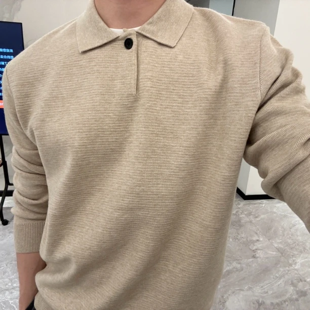 RIVER/冬季氛围感！老钱风质感海鸥领简约纯色宽松针织毛衣