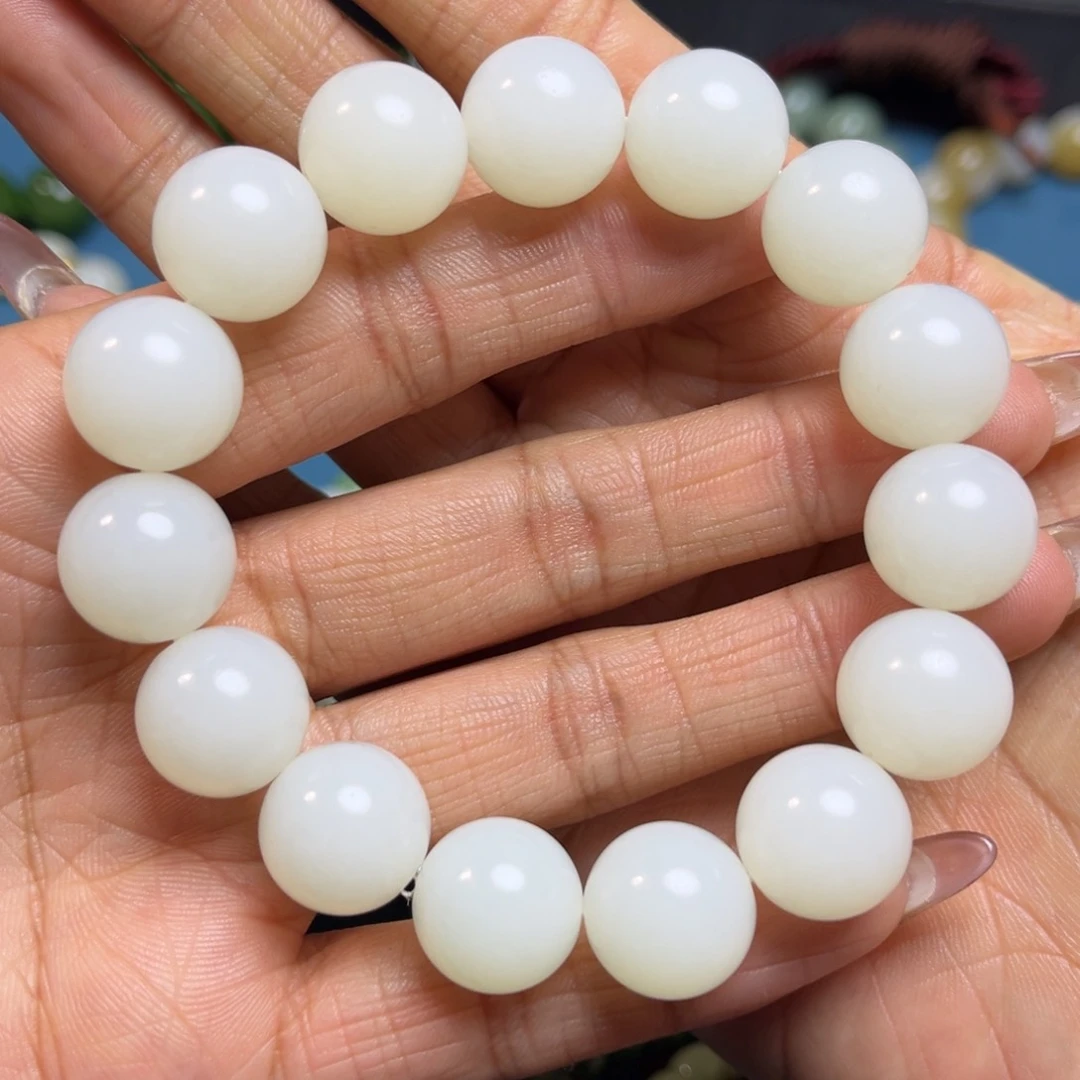 和田玉手串卡14未镶嵌汉*哥