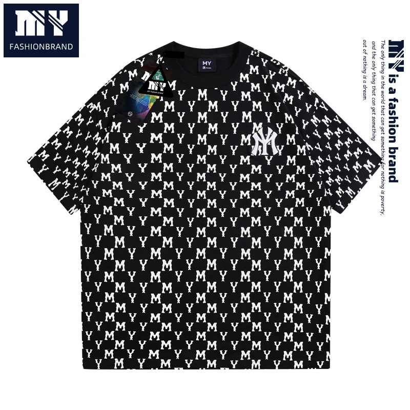 MY宽松基础男士t恤短袖纯棉圆领美式上衣oversize慵懒风短袖T恤