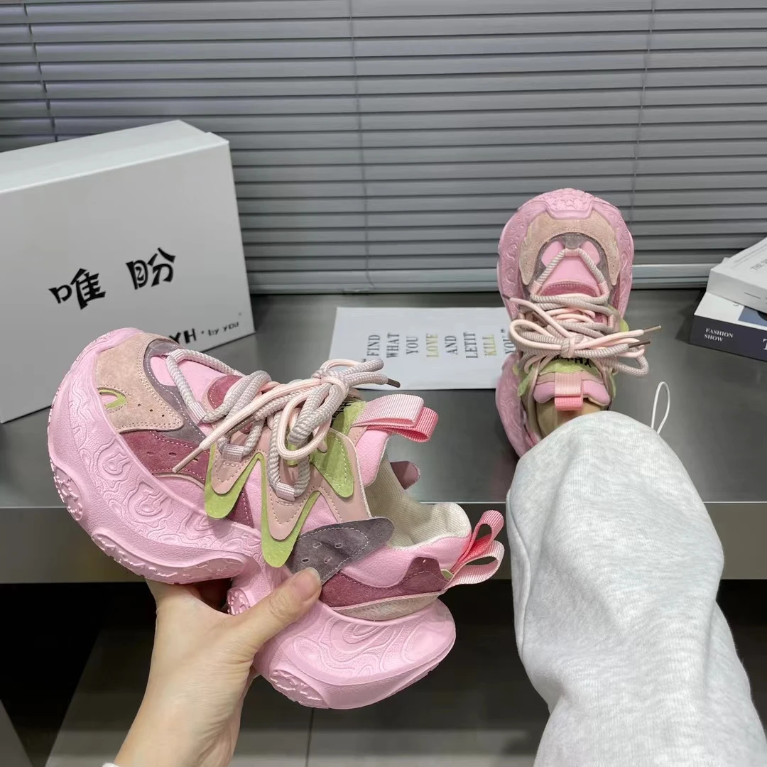 韩版轮胎底厚老爹鞋女休闲鞋ins潮网红爆款