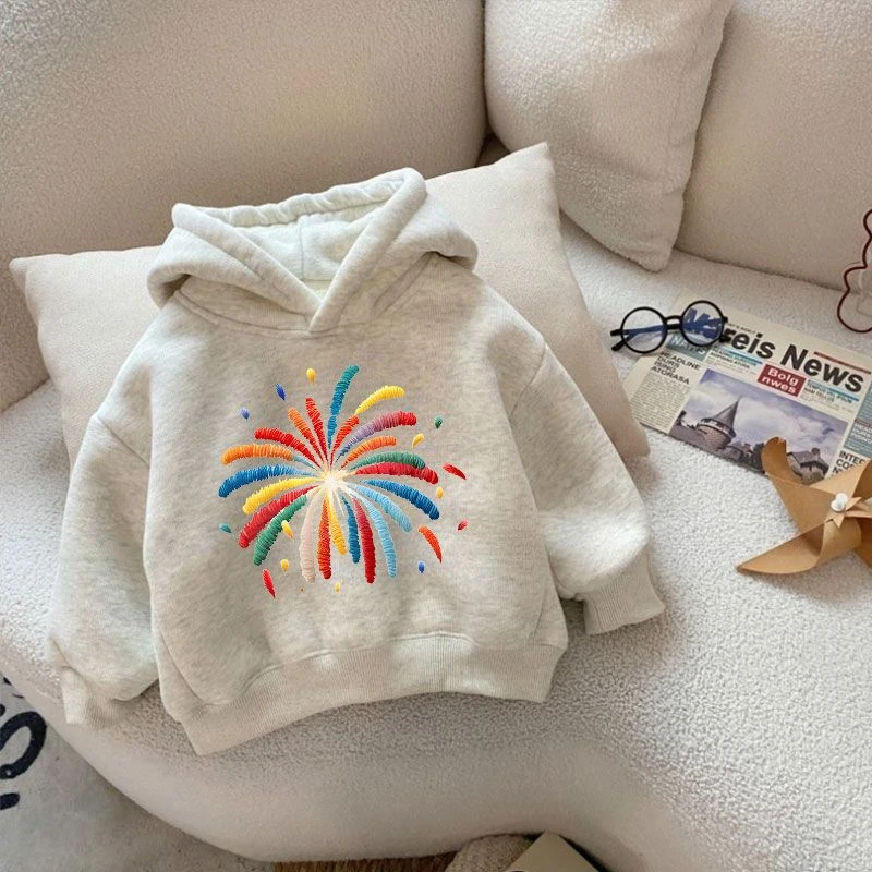 秋冬男女童纯棉加绒加厚卫衣2025新款宽松儿童宝宝连帽上衣服童装