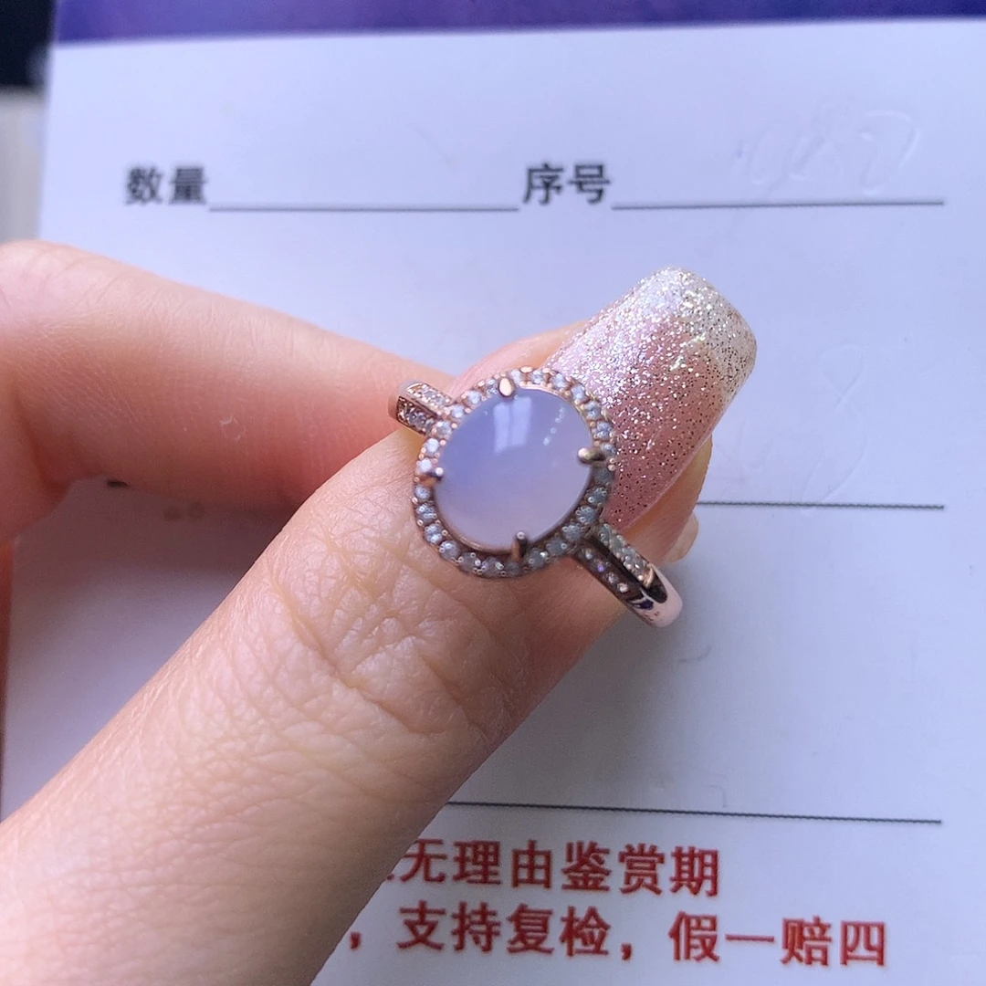 翡翠银S925镶嵌戒指40