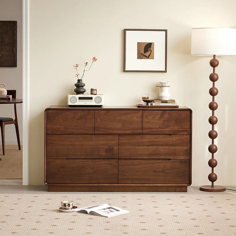 【北美黑胡桃木】七斗柜卧室储物柜北欧收纳柜客厅新中式简约（ZB）