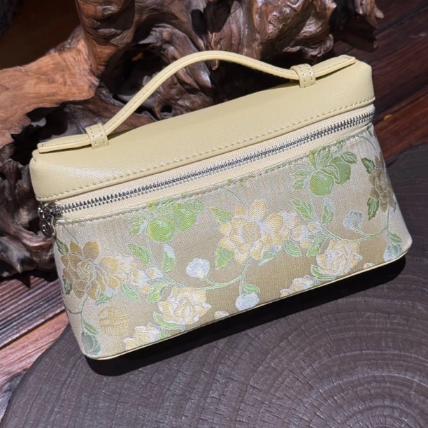 茉莉青提新中式宋锦饭盒包手拎斜挎轻奢时尚百搭