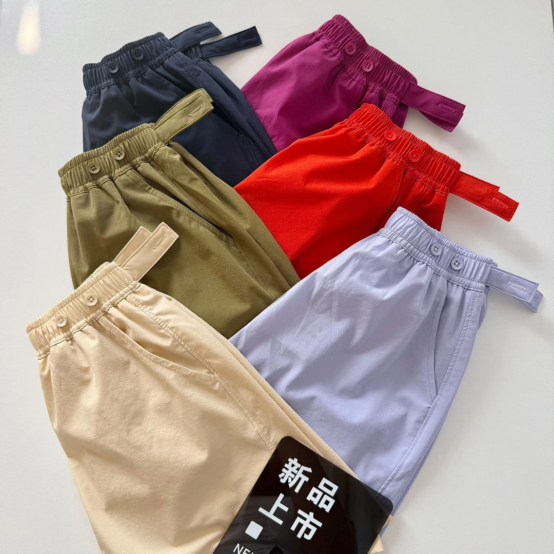 肉肉家-【速干运动短裤】儿童夏日可调节腰带纯色亲肤速干裤