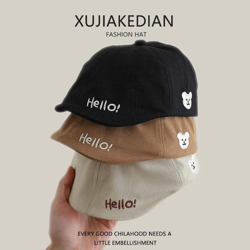 儿童帽子春秋季宝宝可爱贝雷帽男童复古前进帽女童韩版百搭鸭舌帽