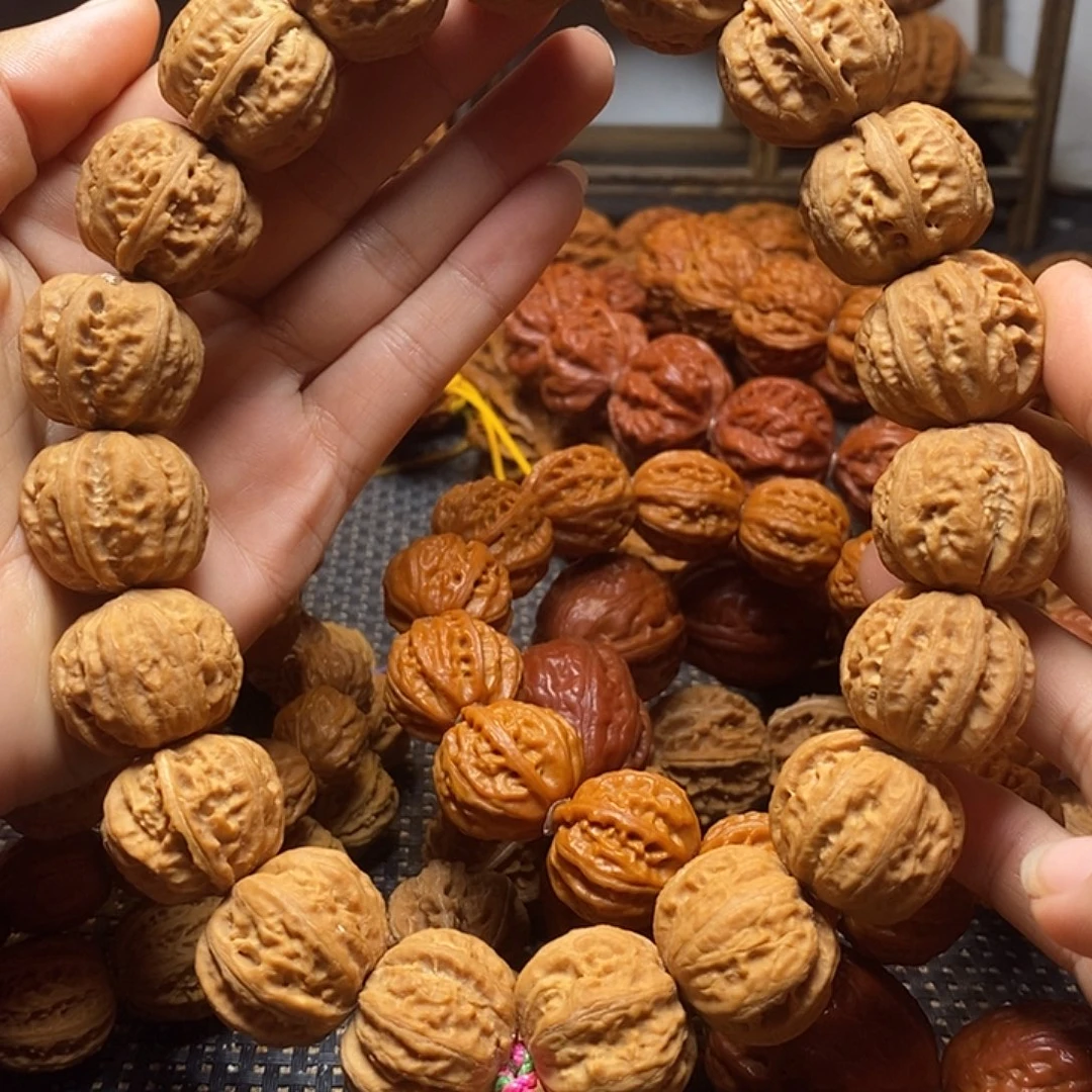 淡***路文玩核桃手串粗筋磨盘八棱手持