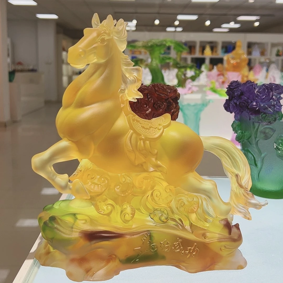 【闪购商品】手工艺品琉璃马到成功摆件