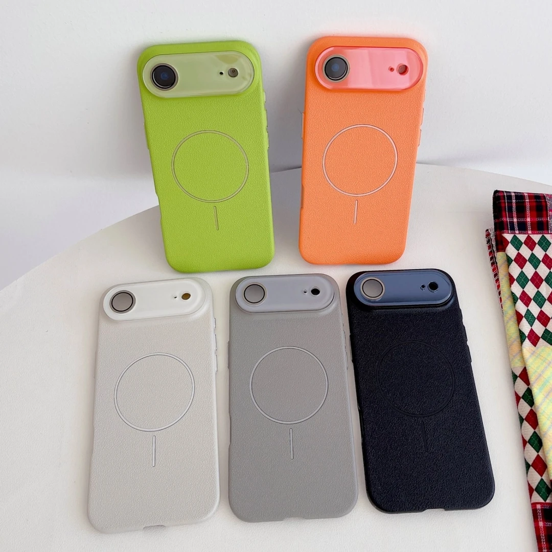 水晶荔枝纹无线充适用于苹果17promax时尚简约手机壳14plus爆款手