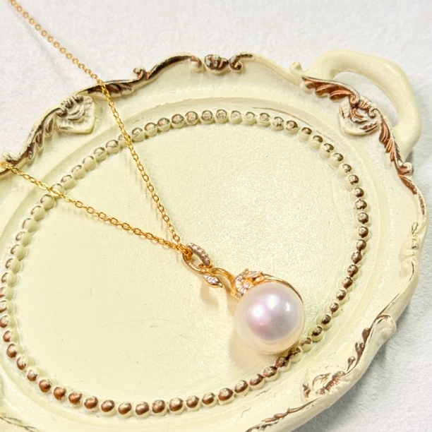 【六六中古】孤品天然淡水珍珠s925项链ty1849链长42珠子12.4