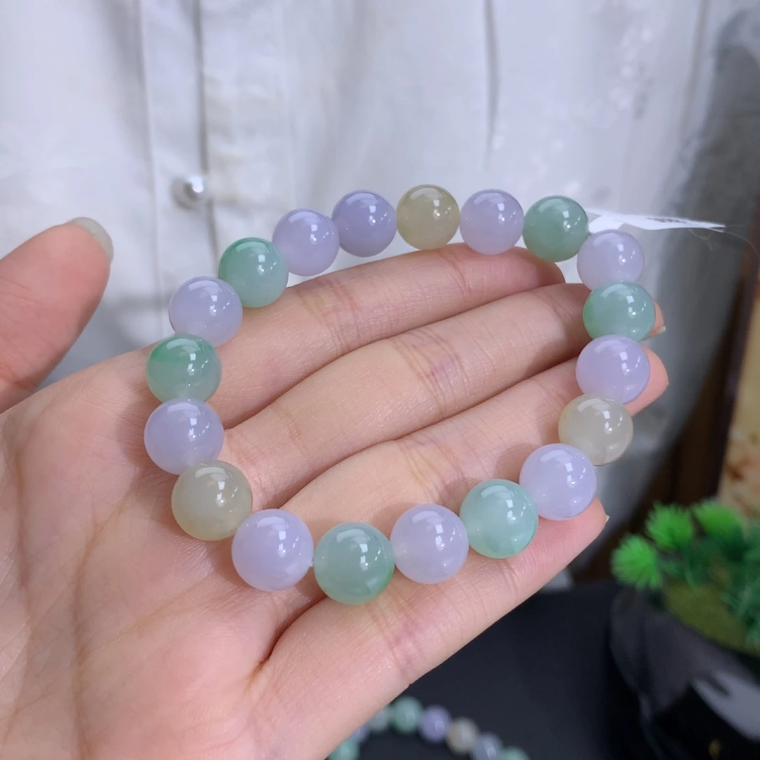 U***p未镶嵌手串翡翠卡10冰润马卡龙