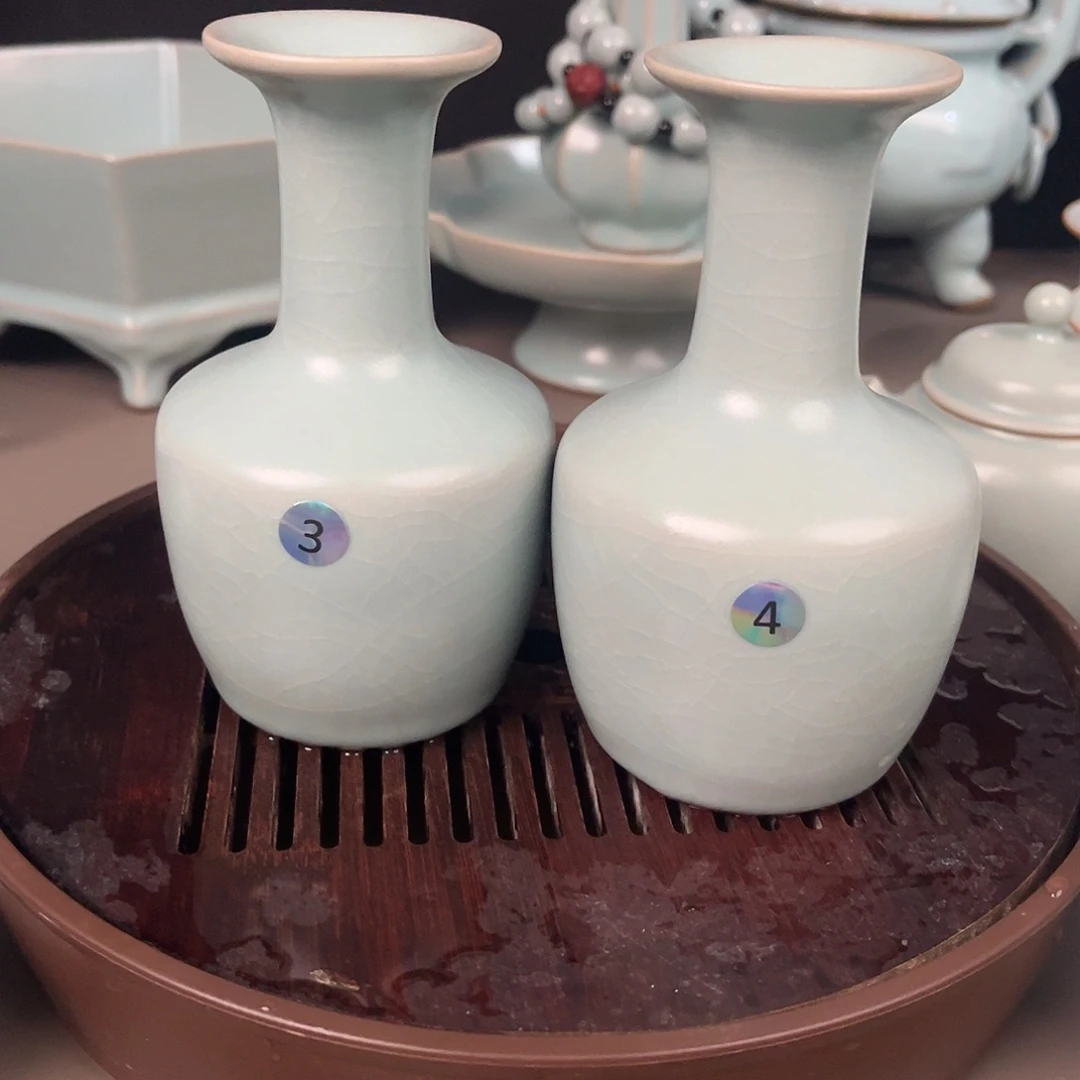 动***簧仿古釉水原矿汝瓷
